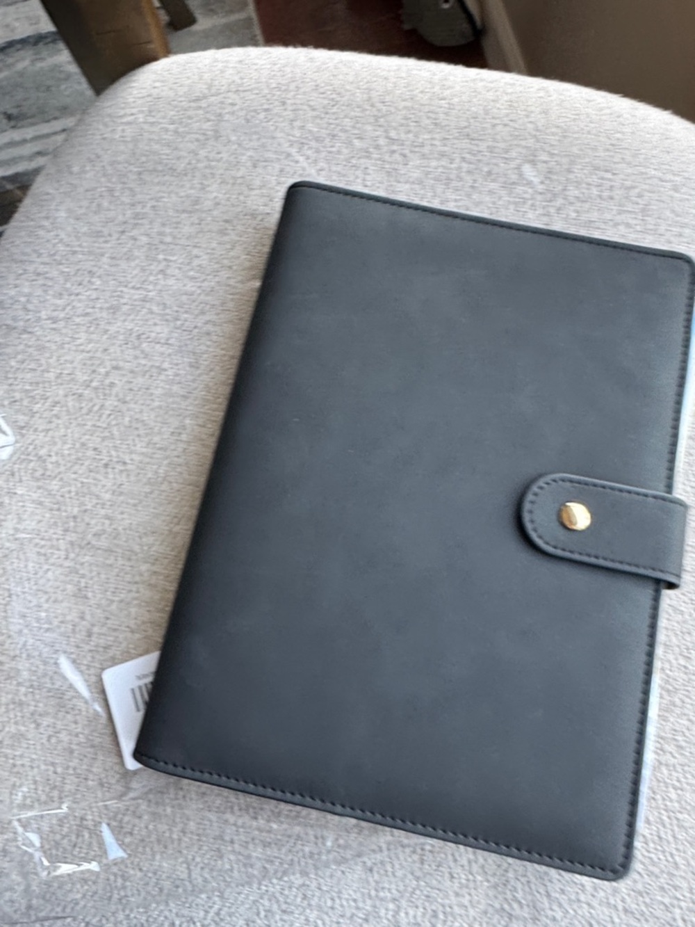 Black Faux Leather Snap Tablet/Planner Cover